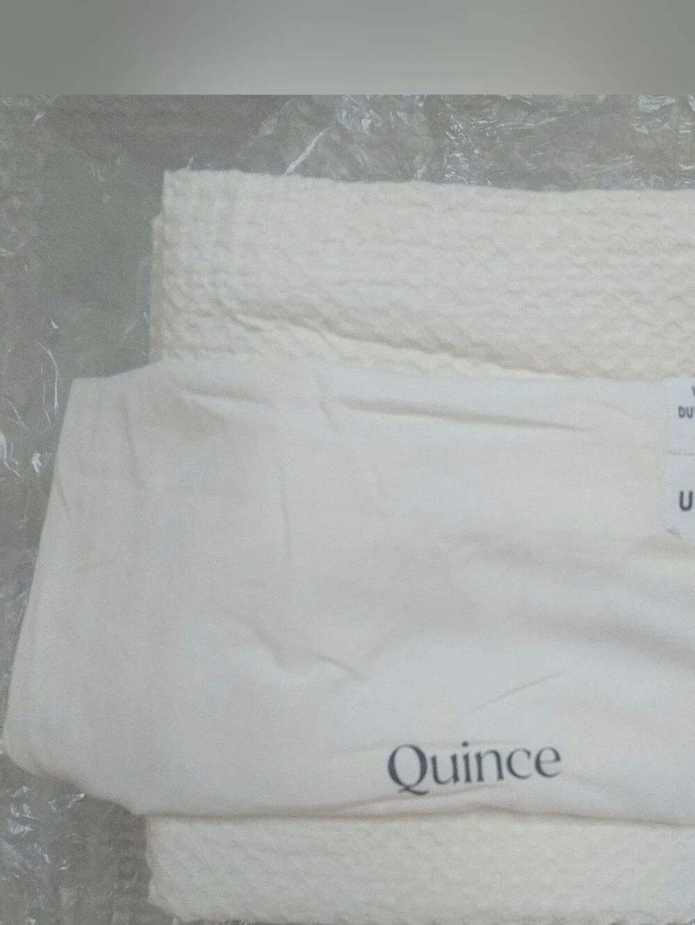 Quince 100% Organic Cotton Luxe Waffle Duvet & 2 Shams! King Cal King (660)